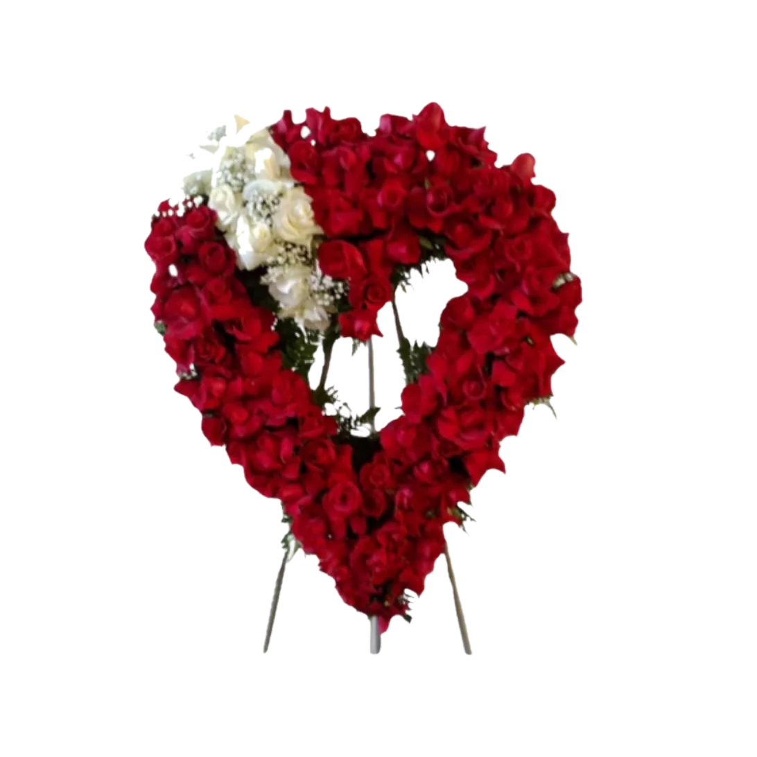 Coração de rosas vermelhas
